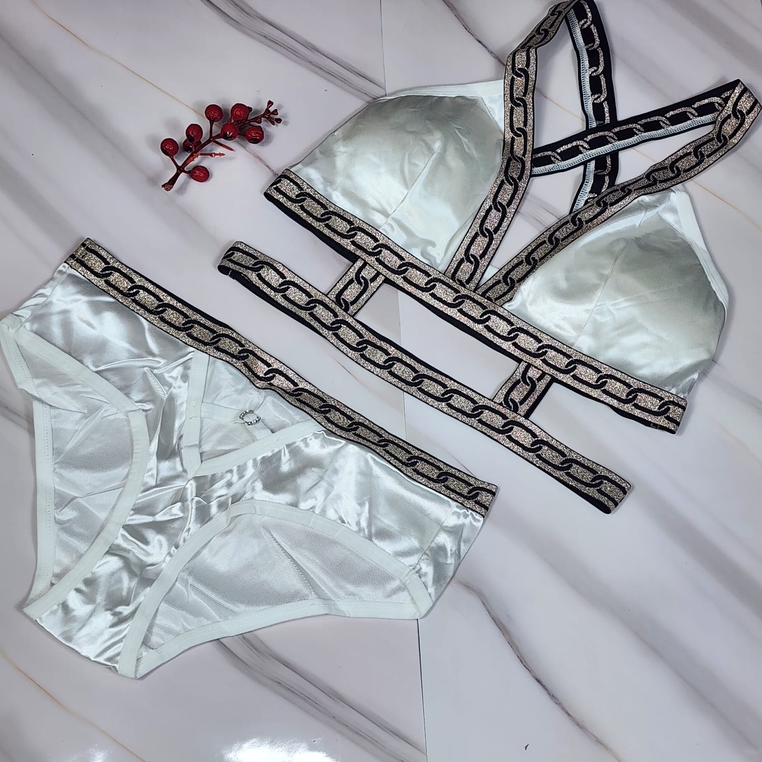 Satin Silk Bikini Panties And Bra Set. – Shezaib