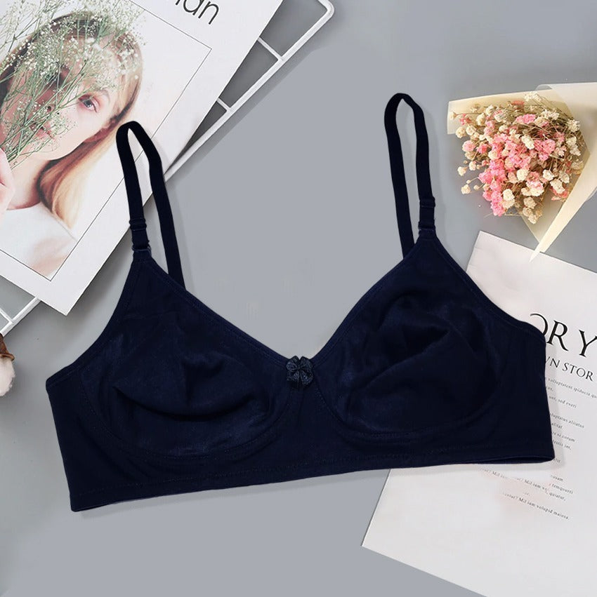 Flourish IMAGE-B High Quality 2-in-1 Non Padded Cotton jersey Bra with Free Invisible Straps – Soft, Pure, Comfortable & Full Coverage Non-Padded T-Shirt Bra