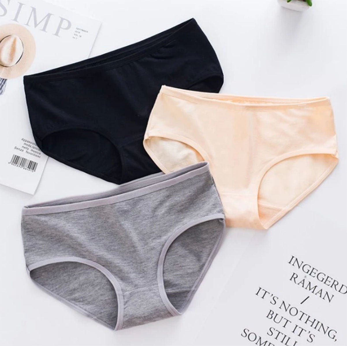 Shezaib Budget Pack Of 5 Comfortable Cotton Brief Women Seamless Underwear Panties