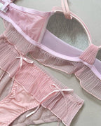 Shezaib Cute Lace Bow Style Too Soft & Comfy Adjustable Straps Back Closure Bridal Padded Bra Panty Set