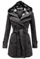 Shezaib High Quality Fleece Double Breasted Waist Belt Long Warm Coat For Girls And Women's