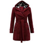 Shezaib High Quality Fleece Double Breasted Waist Belt Long Warm Coat For Girls And Women's