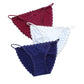 New Pack Of 3 Sexy High Quality G-string Cotton Ice Silk Thin Belt Low-waisted Lace Panties 1884