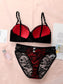 New High Quality Cute Lace Embroidery Push Up Bra & Panty set- 2427