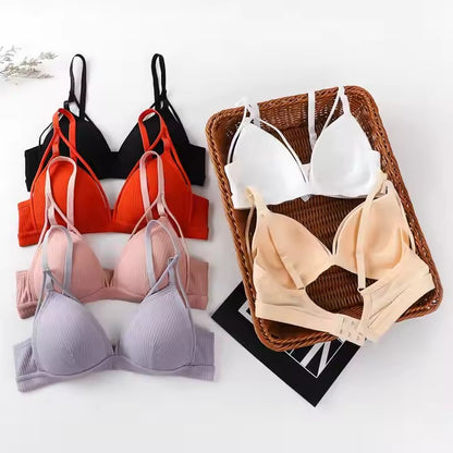 Pack Of 2 New Women's Sexy Double Strap Push Up Deep V Neck Triangle Padded Adjustable Straps Bra 223