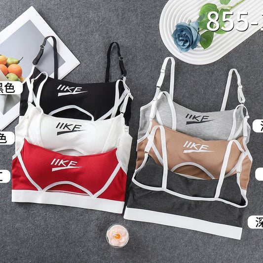 Pack of 3 Soft Cotton Hollow-Design Adjustable Strap Bras for Sports, Yoga & Gym 855-1