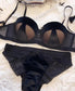 New High Quality Pure Velvet Wired Push up Adjustable Straps Bra Panty Set E1007