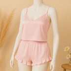 Shezaib 2 pcs silk Cami Sets Charming Style Short Non Padded Inner and Short Nighty 2409