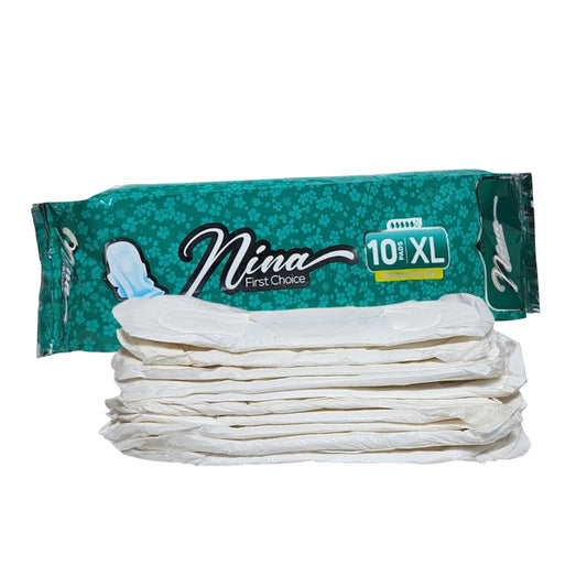 Nina First Choice Sanitary Pads (10 Pads) – Cottony Soft, 3D Core & Firm-Fit Wings