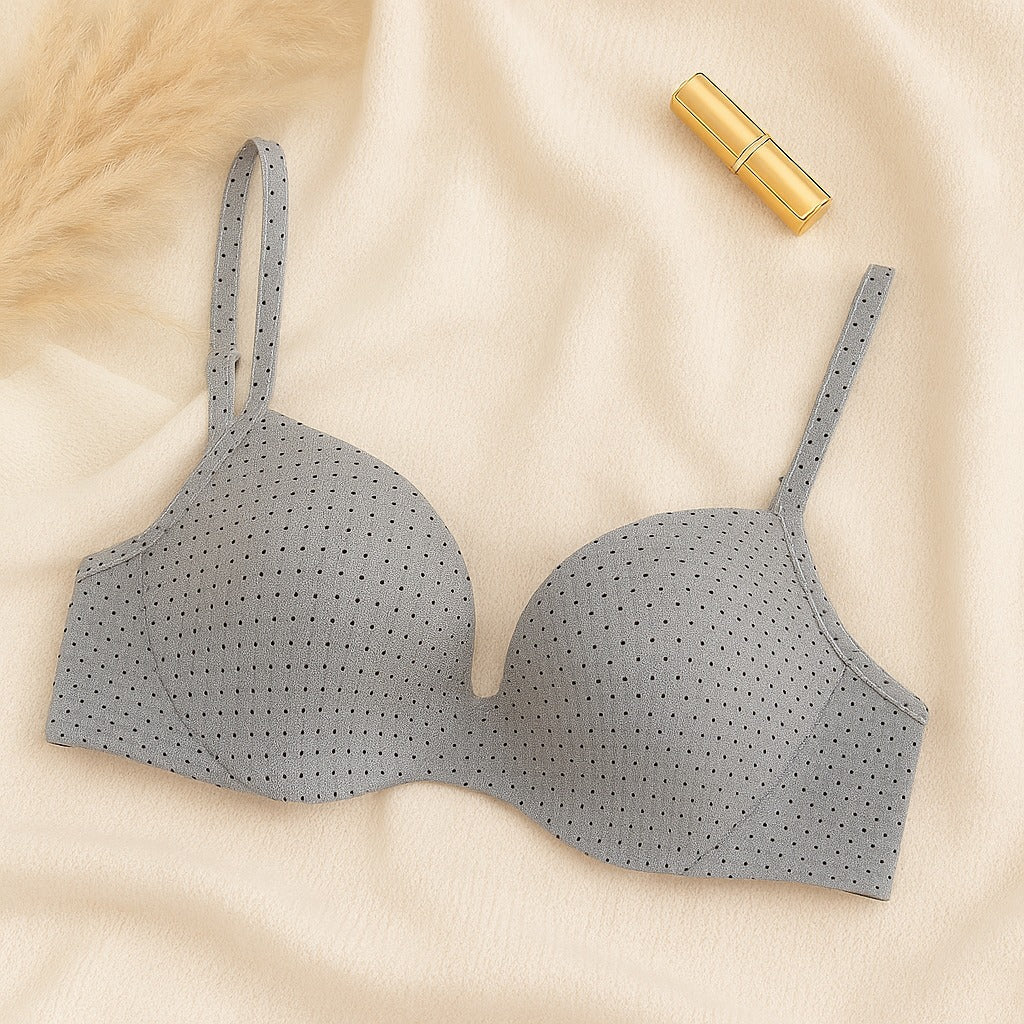 Shezaib Premium Wired Padded Polka-Dot Everyday Bra – 7057
