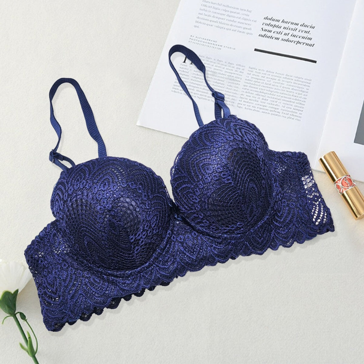 Pack Of 2 Double Padded Wired Lace Bra – Bridal & Everyday Stylish Support 8216