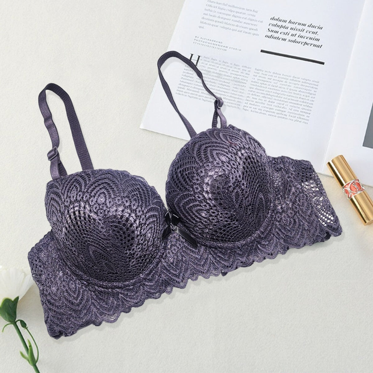 Pack Of 2 Double Padded Wired Lace Bra – Bridal & Everyday Stylish Support 8216