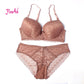 Shezaib Double Padded Wired Push-Up Lace Bra & Panty Set 7561