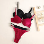 Shezaib Velvet Shine Bra & Panty Set – Luxury Rhinestone Strap Lingerie 2022