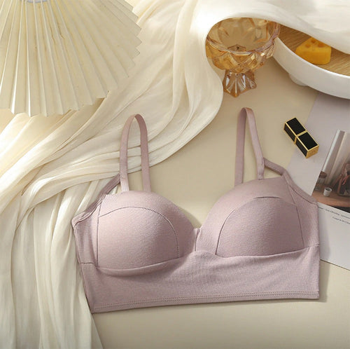 1 Pc Soft Padded Double-Strap Seamless Bra – Comfortable Daily Wear Cotton Blend Bra for Girls & Women – Daisin 828