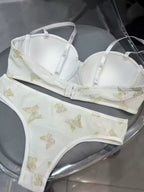 Shezaib Velvet Butterfly Print Bra & Panty Set – Soft Padded, Wired, Premium Lingerie for Girls & Women 8092