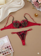 Shezaib Non-Padded Wired Lingerie Set – Sexy & Elegant Semi-Transparent Bra Ensemble C-T 9814