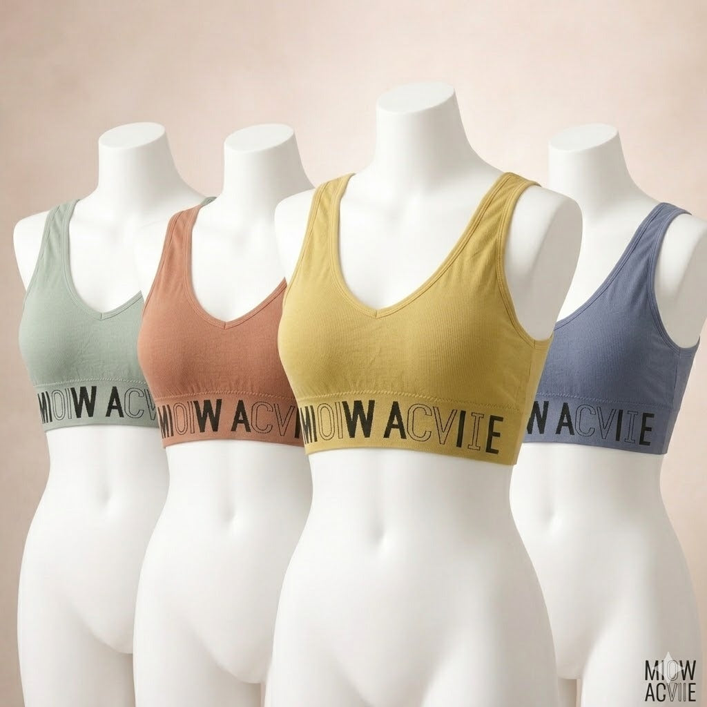 Shezaib of 3 Padded Soft Comfort Sports Bra – Stretchable Breathable Fabric