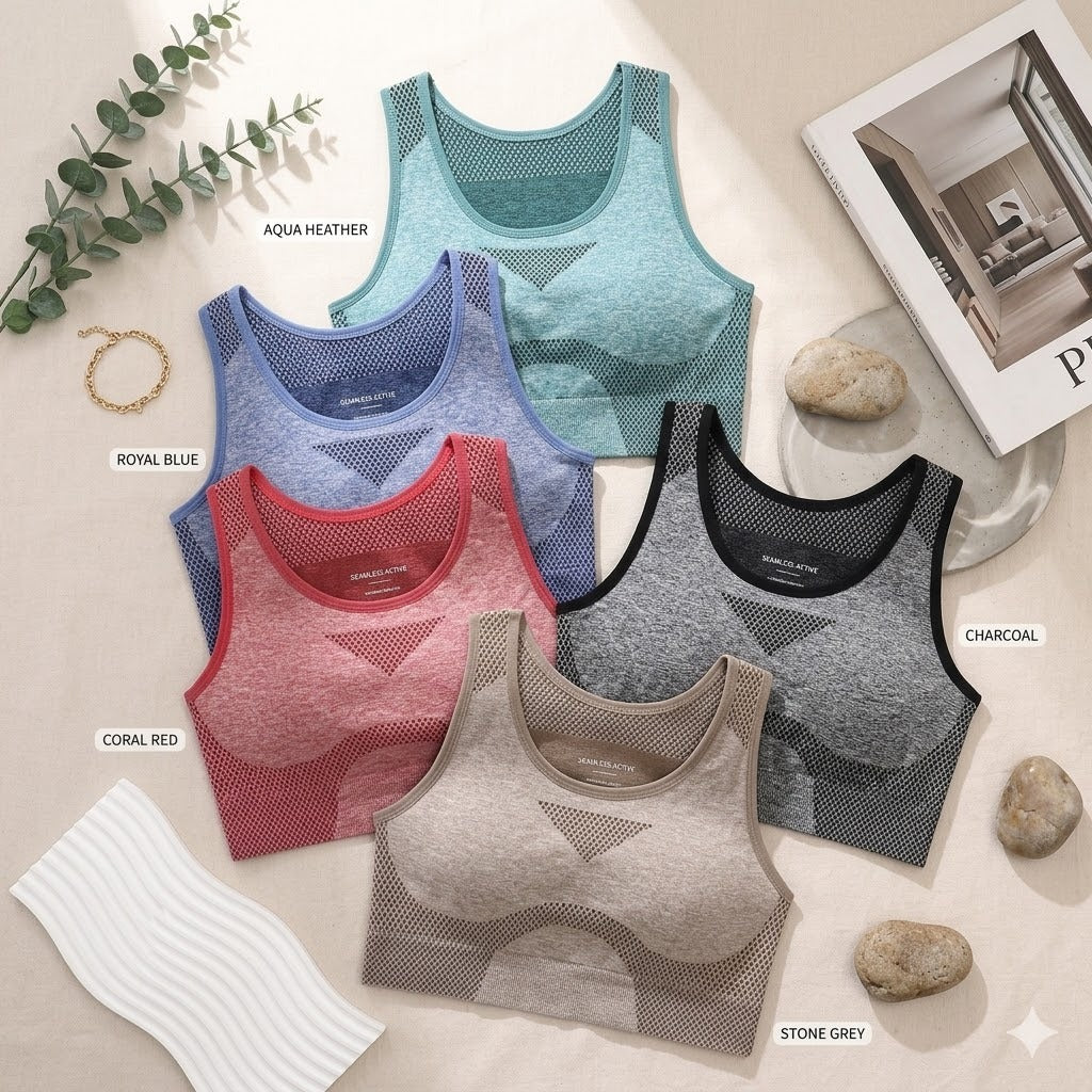 Pack of 2 Padded Soft Comfort Sports Bra – Stretchable Breathable Fabric G206