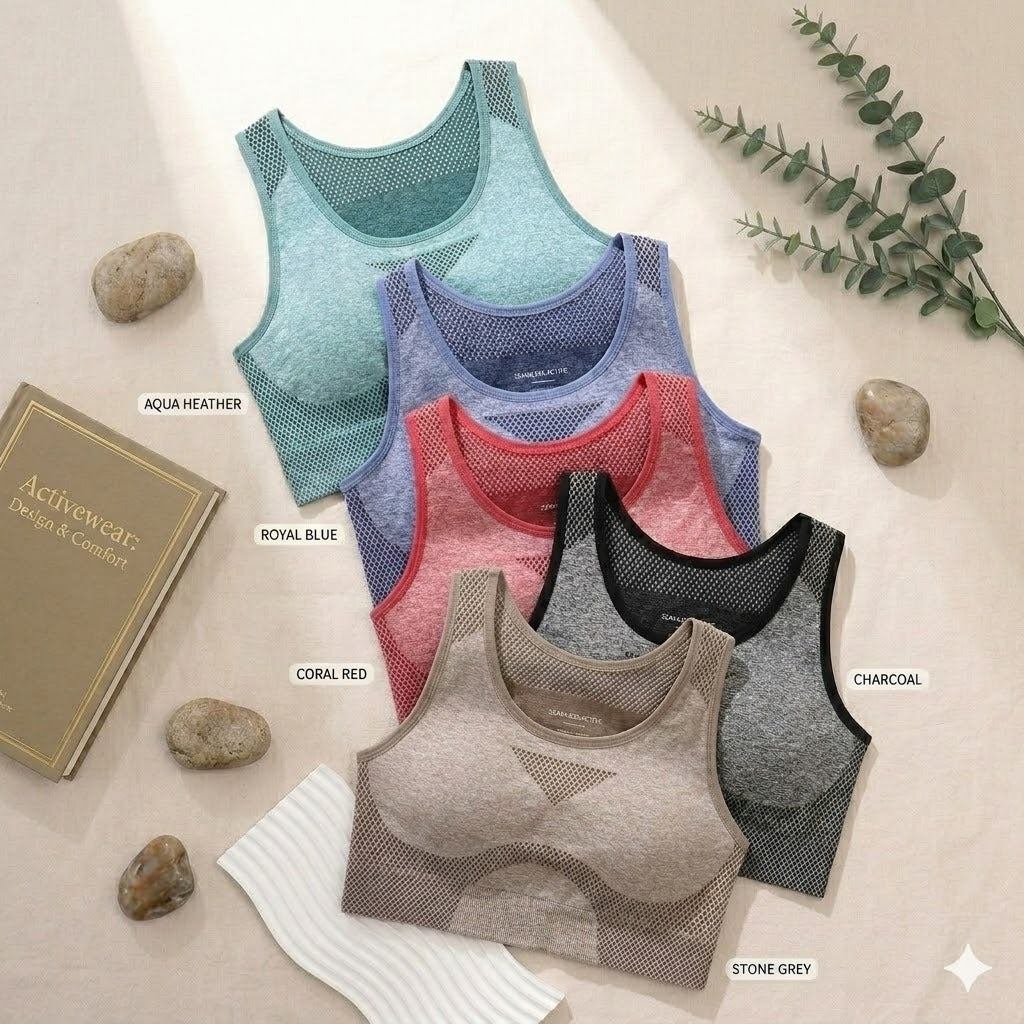 Pack of 2 Padded Soft Comfort Sports Bra – Stretchable Breathable Fabric G206