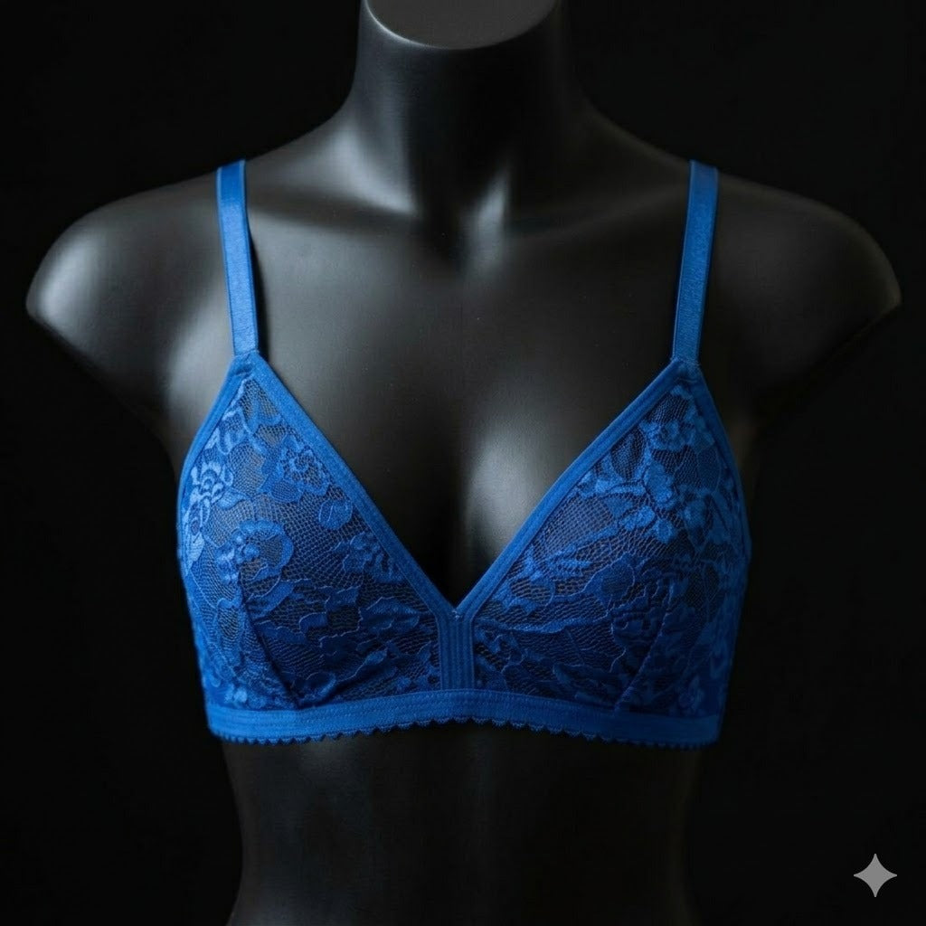 Flourish Pack of 3 Full Net Lace Summer Bralette Collection – Non Padded Soft & Breathable Comfort Wear 128225