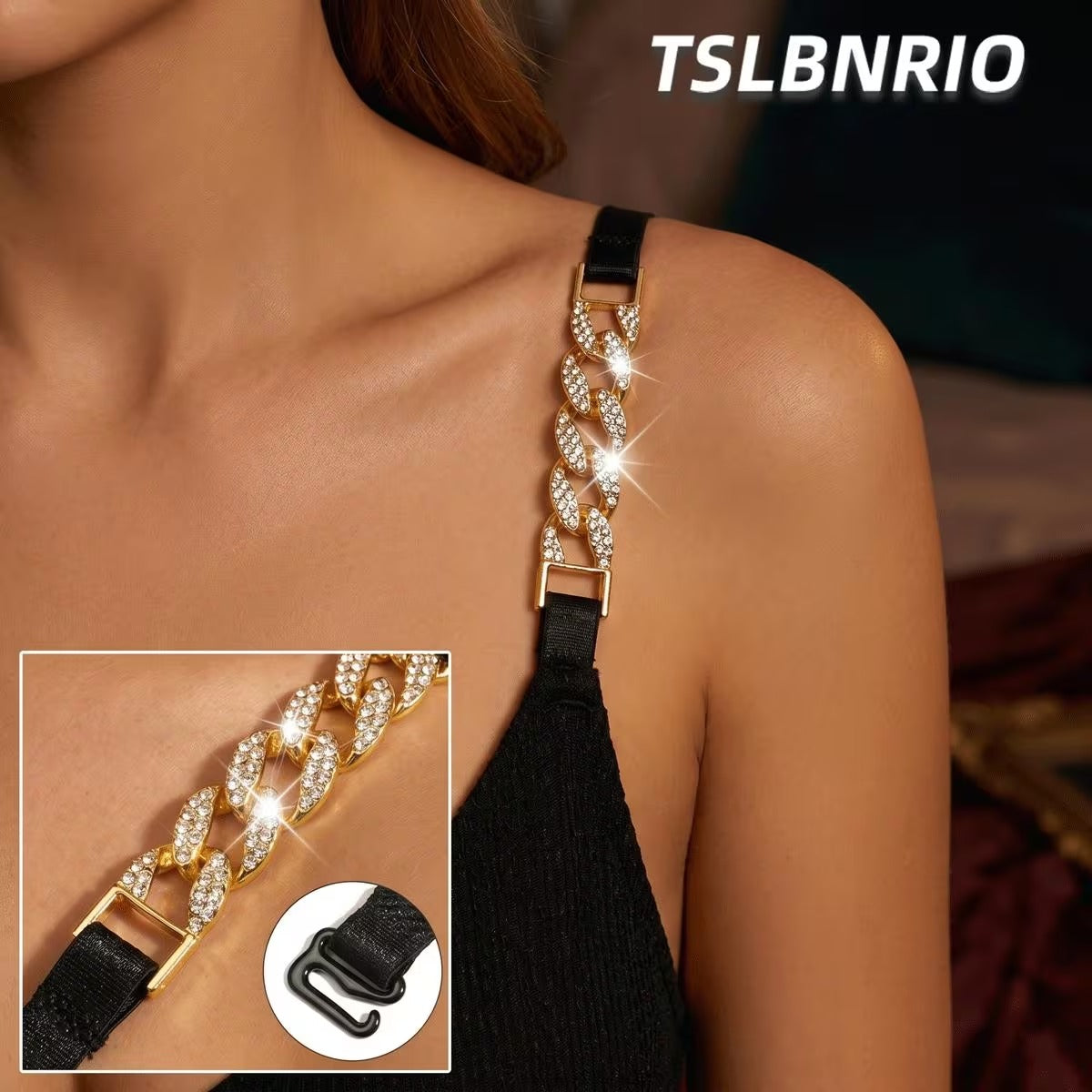 2pcs - Chain Connection Shoulder Straps, Invisible Anti-Slip Lingerie Straps, Women'S Lingerie And Lingerie Additions