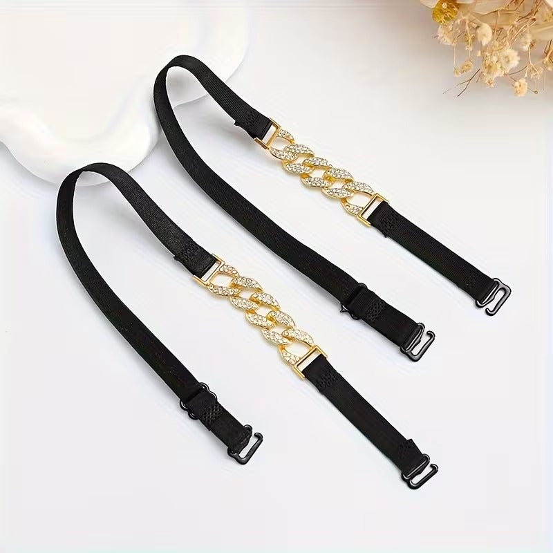 2pcs - Chain Connection Shoulder Straps, Invisible Anti-Slip Lingerie Straps, Women'S Lingerie And Lingerie Additions