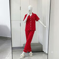 Women's Printed Button-Down Night Suit – Soft & Comfortable Cotton Pajama Set