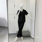 Women's Printed Button-Down Night Suit – Soft & Comfortable Cotton Pajama Set