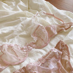 Elegant Non-Padded Floral Embroidered Mesh Bra & Panty Set -9980