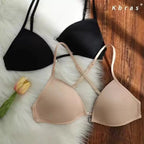 Stylish Front Closure Triangle Cup Bra with Convertible Adjustable Straps -k164