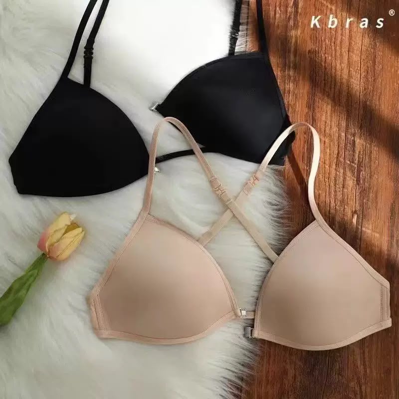 Stylish Front Closure Triangle Cup Bra with Convertible Adjustable Straps -k164
