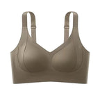 Seamless 4 hooks  Ribbed Soft Support Bra - Wireless Wide Strap Bralette -1200