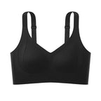 Seamless 4 hooks  Ribbed Soft Support Bra - Wireless Wide Strap Bralette -1200