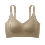 Seamless 4 hooks  Ribbed Soft Support Bra - Wireless Wide Strap Bralette -1200