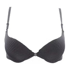 Pinstripe Front-Closure Push-Up Bra – Everyday Comfort & Seamless Style- 1501 Lining