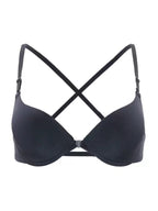 Pinstripe Front-Closure Push-Up Bra – Everyday Comfort & Seamless Style- 1501 Lining