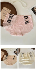 Pack of 3 Lace Low-Waist Panties – Cross-Strap Side Details & Breathable Comfort-17781