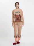 Women’s Ultra-Soft Plush Fleece Teddy Bear Pajama Set – Cute Winter Sleepwear & Loungewear