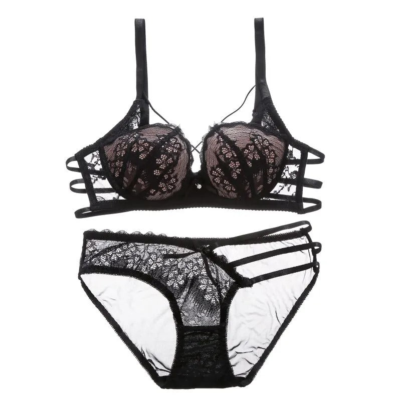 Shezaib Push Up Padded Lace Bra And Panty Set Back Closure Seamless Lingerie Set 1801