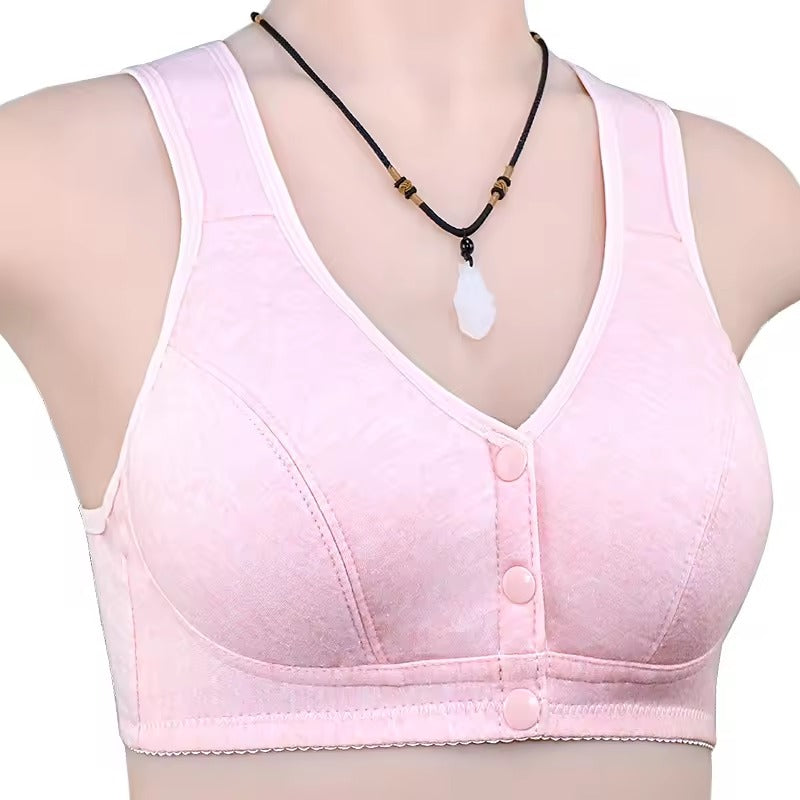 Shezaib Comfortable Solid Seamless Front Button Front Open Bra-108