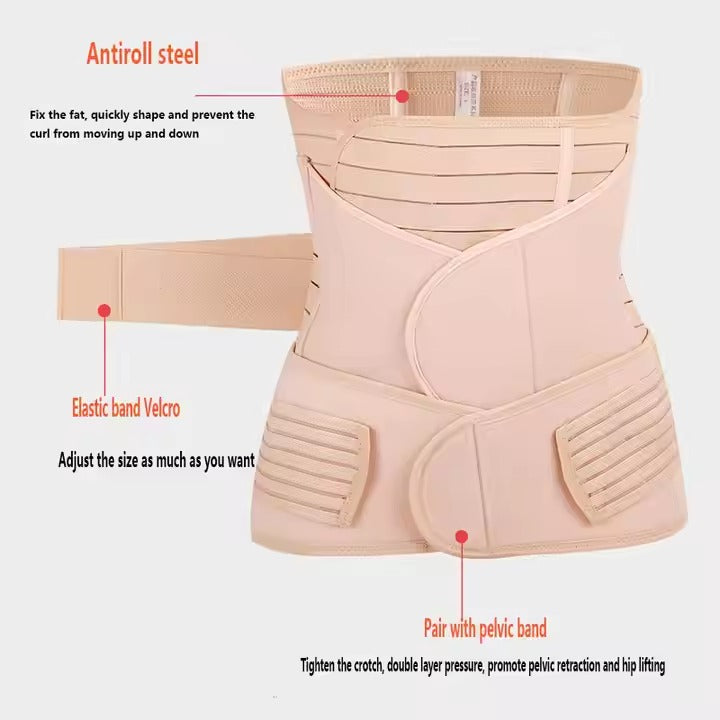 Buy 1 Postpartum Belt & get 1 Nursing pad free- After Delivery Support Recovery | Body Shaper Belt for Women for After Birth Postnatal C-section | Waist Pelvis Shapewear Wrap Postpartum Girdle 3830-16