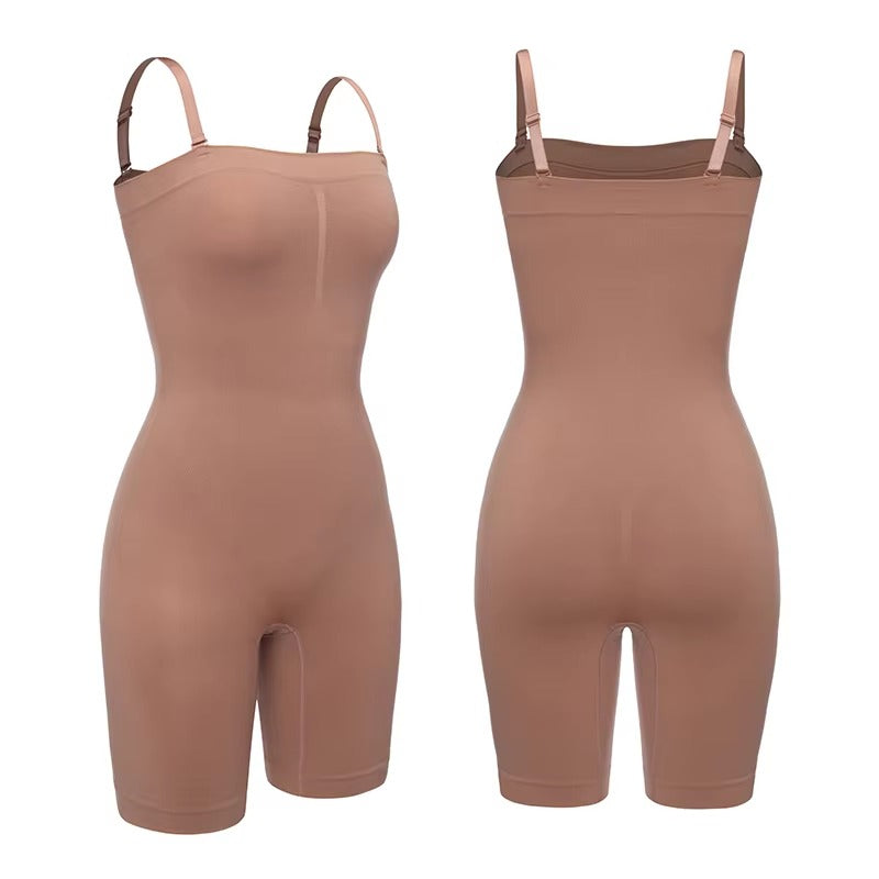 New High Quality Tummy Control Butt Lifter Seamless Body Shaper  Soft Bodysuit Removable Strap Shapewear Bodysuits for Women 3029