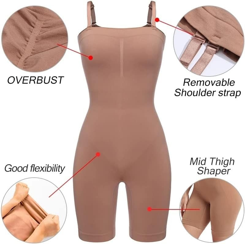 New High Quality Tummy Control Butt Lifter Seamless Body Shaper  Soft Bodysuit Removable Strap Shapewear Bodysuits for Women 3029