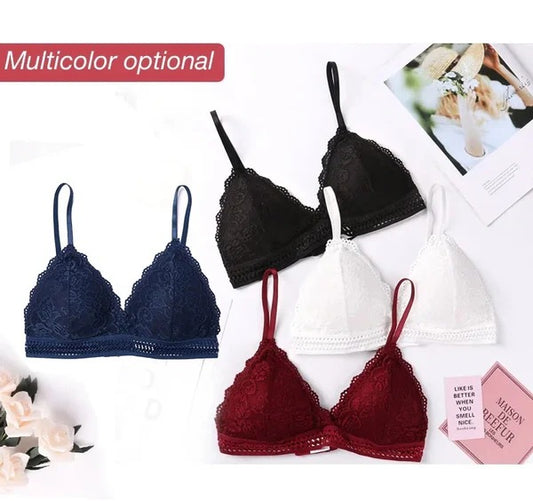 Pack Of 2  Women Seamless Lace Embraided Padded Bra