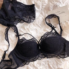 Shezaib High Quality Thin Half Cup Lace Wired Half Cup Adjustable Straps Back Closure Bridal Light Padded Bra Panty Set