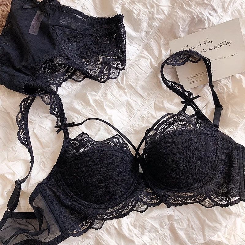Shezaib High Quality Thin Half Cup Lace Wired Half Cup Adjustable Straps Back Closure Bridal Light Padded Bra Panty Set