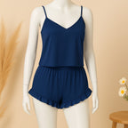 Shezaib 2 pcs silk Cami Sets Charming Style Short Non Padded Inner and Short Nighty 2409