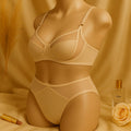 Shezaib High Quality Thin Cup Soft Underwired Light Padded Metal Ring Straps Bra Panty Set 055