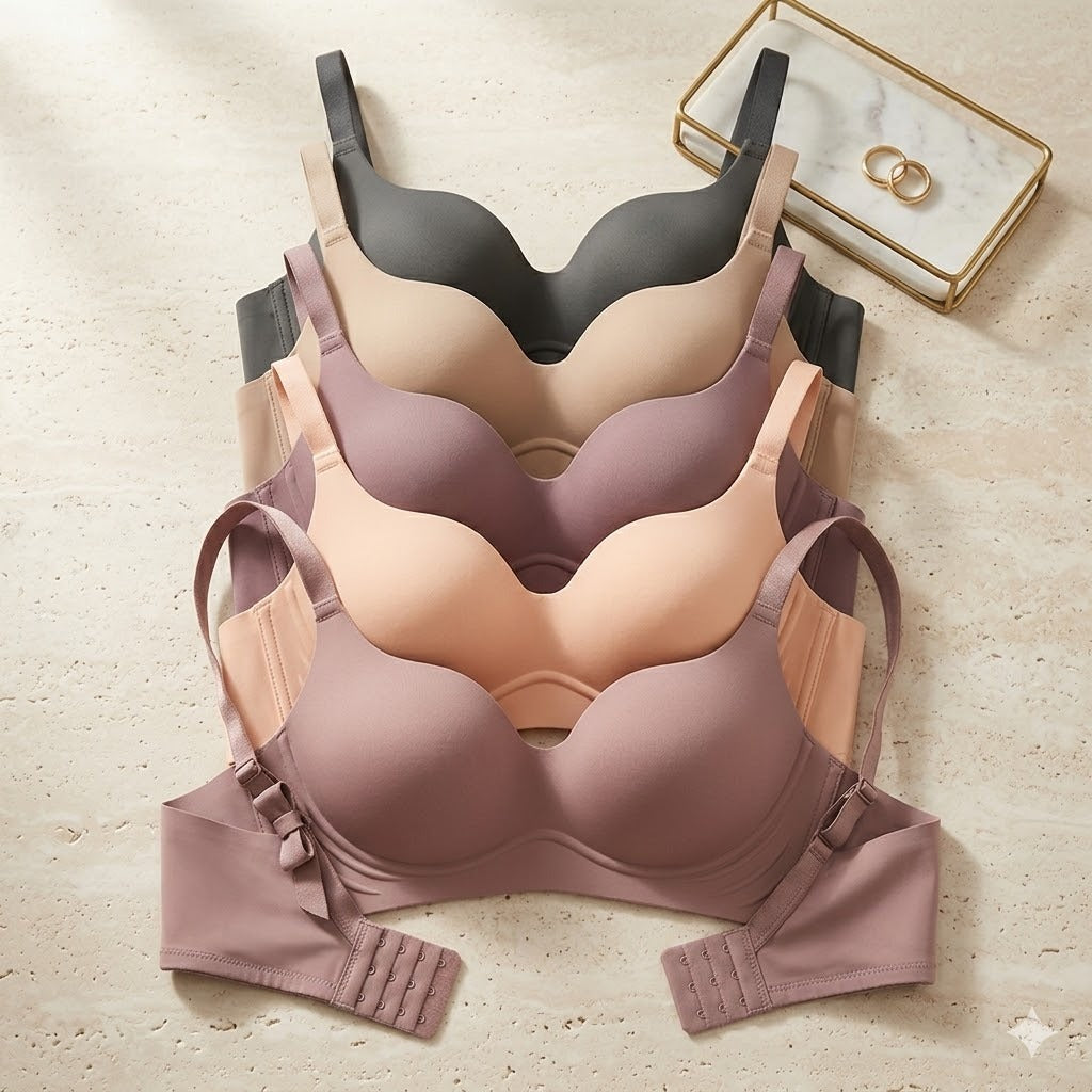 Shezaib Pack Of 2 Premium Light Padded Smooth Fit Non-Wired Seamless Bra 3018